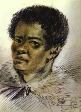 Картина "portrait of a negro, orlovski&#39;s servant" художника "орловский александр"