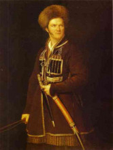Репродукция картины "self-portrait in a suit of a caucasian warrior" художника "орловский александр"