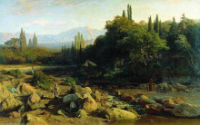 Репродукция картины "crimea. landscape with a river." художника "орловский владимир"