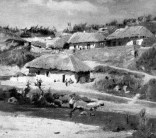 Копия картины "huts in summer day" художника "орловский владимир"