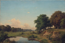 Картина "landscape with pond" художника "орловский владимир"