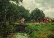 Репродукция картины "at the dam" художника "орловский владимир"