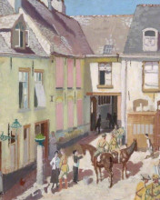 Копия картины "the courtyard, hotel sauvage, cassel, nord" художника "орпен уильям"