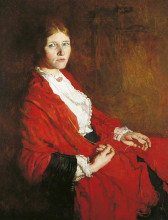 Копия картины "the red scarf" художника "орпен уильям"