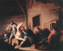 Копия картины "peasants in a tavern" художника "остаде адриан ван"