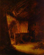 Копия картины "in a barn" художника "остаде адриан ван"