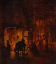 Картина "a talk at fireplace" художника "остаде адриан ван"