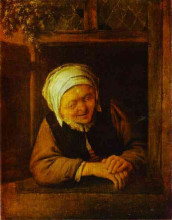 Копия картины "an old woman by window" художника "остаде адриан ван"