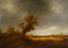 Копия картины "landscape with an old oak" художника "остаде адриан ван"
