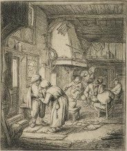 Репродукция картины "the peasant settling his debt" художника "остаде адриан ван"