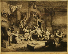 Репродукция картины "dance at the inn" художника "остаде адриан ван"