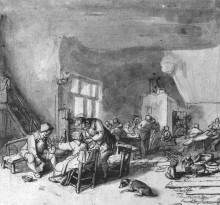 Картина "interior of an inn" художника "остаде адриан ван"