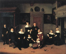 Репродукция картины "portrait of a family" художника "остаде адриан ван"