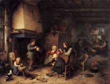 Репродукция картины "peasants in an interior" художника "остаде адриан ван"