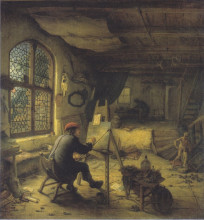 Копия картины "the painter in his workshop" художника "остаде адриан ван"