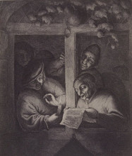 Копия картины "the singers at the window" художника "остаде адриан ван"