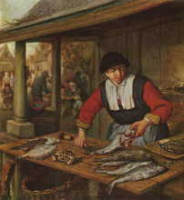Картина "the fishwife" художника "остаде адриан ван"