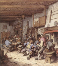 Копия картины "tavern interior" художника "остаде адриан ван"
