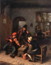 Репродукция картины "interior of a tavern with violin player" художника "остаде адриан ван"