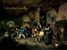 Картина "peasants dancing in a tavern" художника "остаде адриан ван"