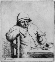 Репродукция картины "smiling smoker" художника "остаде адриан ван"