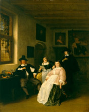 Картина "the de goyer family and the painter" художника "остаде адриан ван"