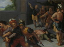Репродукция картины "the beheading of paul julius and the imprisonment of claudius civilis" художника "отто ван веен"