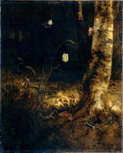 Репродукция картины "forest floor still life with butterflies and reptiles" художника "отто марсеус ван скрик"