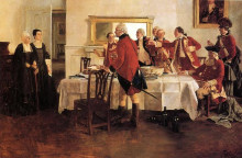 Репродукция картины "red coat soldiers toasting the ladies of the house" художника "пайл говард"
