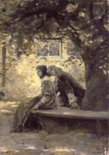 Репродукция картины "two lovers in a garden" художника "пайл говард"