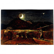 Картина "a cornfield by moonlight with the evening star" художника "палмер сэмюэл"