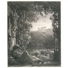 Картина "the sleeping shepherd - early morning" художника "палмер сэмюэл"