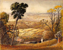 Копия картины "the golden valley" художника "палмер сэмюэл"