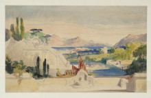 Картина "fantasy view of lake nemi" художника "палмер сэмюэл"