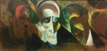 Репродукция картины "group portrait (m.chuzhak, s.tretyakov, m.aseyev)" художника "пальмов виктор никандрович"