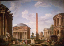 Копия картины "roman capriccio: the pantheon and other monuments" художника "панини джованни паоло"