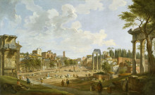 Копия картины "view of the roman forum" художника "панини джованни паоло"