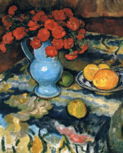 Репродукция картины "still life with blue vase" художника "панкевич юзеф"