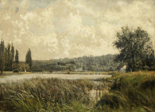 Копия картины "landscape with a tributary of the seine, near paris" художника "пантазис перикл"