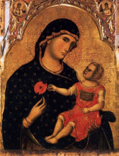 Картина "madonna of the poppy" художника "паоло венециано"