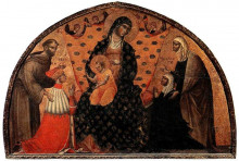 Картина "doge francesco dandolo and his wife presented to the madonna" художника "паоло венециано"