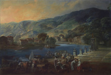 Репродукция картины "view of el arenal in bilbao" художника "парет-и-алькасар луис"