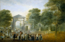 Репродукция картины "the botanical garden of paseo del prado" художника "парет-и-алькасар луис"