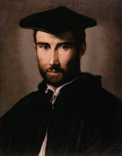 Репродукция картины "portrait of a man" художника "пармиджанино"