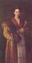 Копия картины "portrait&#160;of a&#160;young lady" художника "пармиджанино"