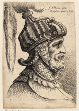 Картина "helmet with long plume and chin strap" художника "пармиджанино"