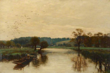 Копия картины "morning on the kennet" художника "парсонс альфред"