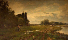 Копия картины "on the avon near stratford" художника "парсонс альфред"