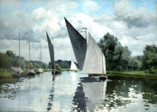 Репродукция картины "on the bure at wroxham" художника "парсонс альфред"