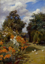 Копия картины "orange lilies, broadway, worcestershire" художника "парсонс альфред"